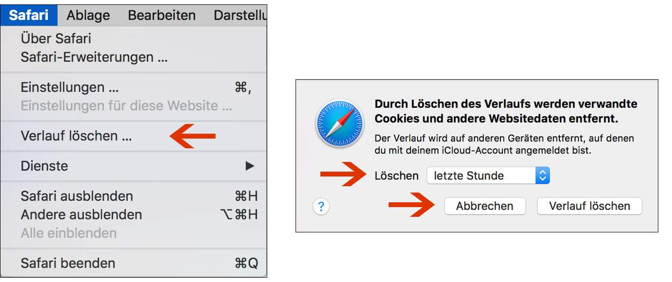 Safari Browser Cookies loeschen 1