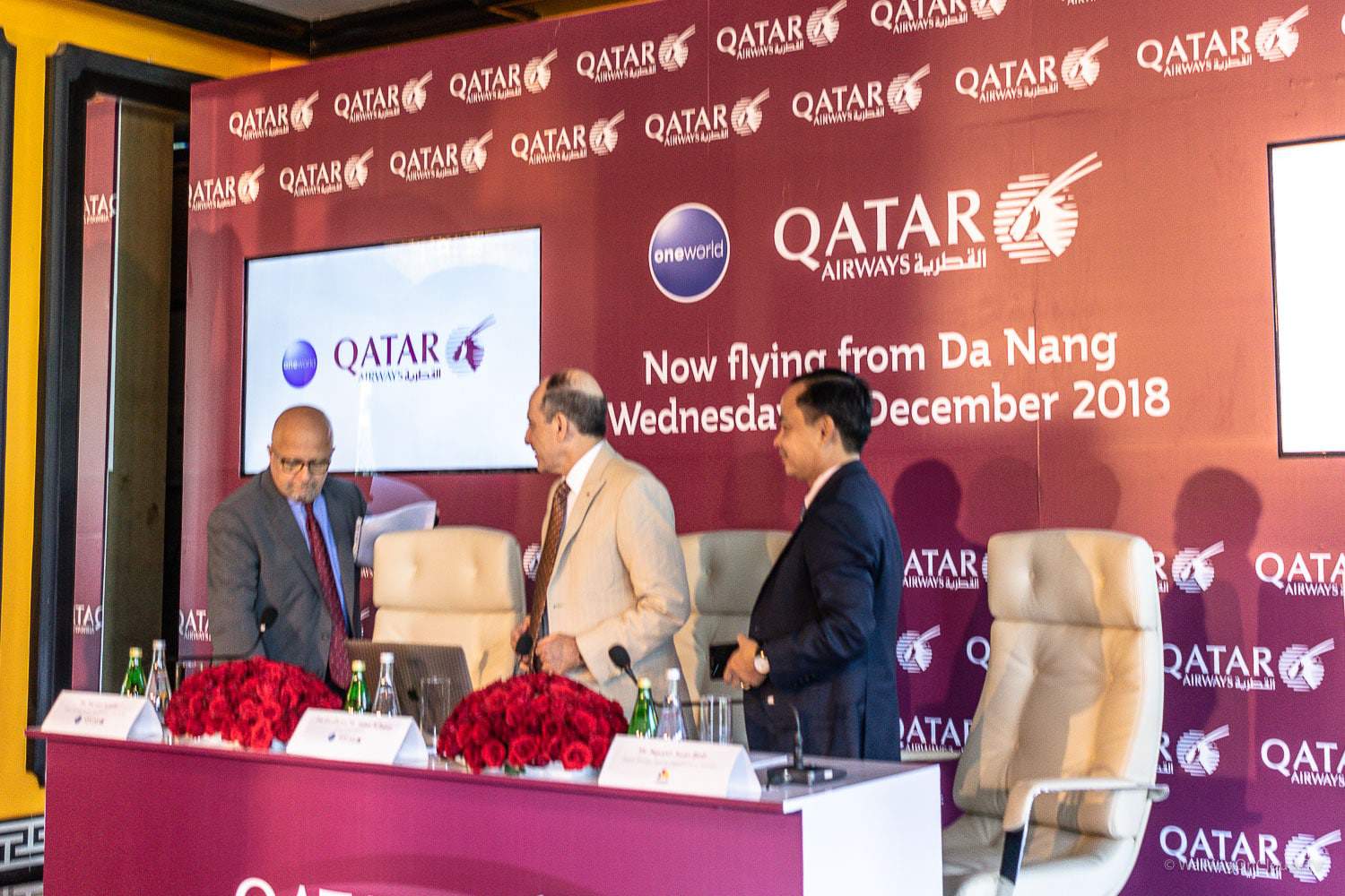 Qatar Airways Einführungsflug QR 994 - von Doha nach Da Nang mit der Boeing 787-8 - Dreamliner - in der Businessclass, Pressekonferenz und Galadinner