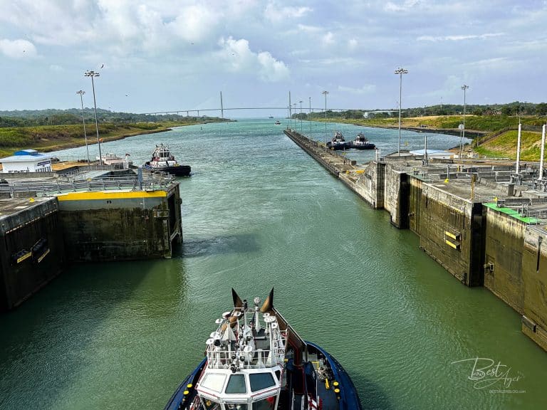 Panama Kanal Durchfahrt mit der Norwegian Joy - vom Pazifik zum Atlantik - Agua Clara Schleuse