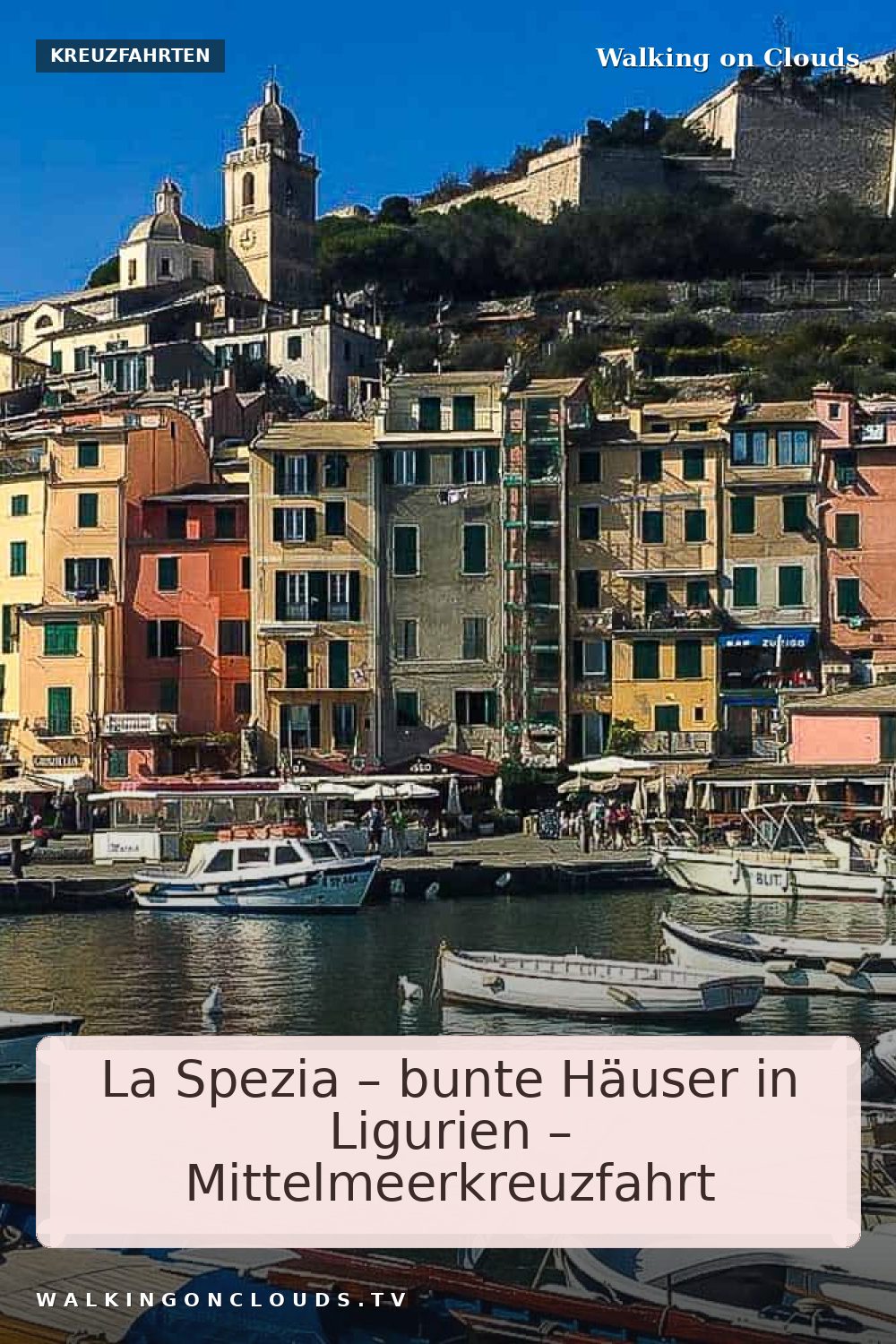 TUI Mein Schiff 5 in La Spezia in Ligurien, Italien. Sehenswürdigkeiten wie Castello San Giorgio, Kunstmuseum Amadeo Lia, Museo Navale,